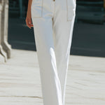 Tailored Button-Front Short Sleeve Denim Jumpsuit