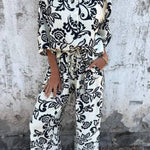 Printed two-piece shirt and trousers set