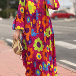 Pink babydoll dress with daisy print