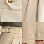 CAGLIARI PLEATED COASTAL TROUSERS - Sand