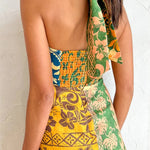 Sexy Print Bandage Backless Halter Printed Dress Dresses