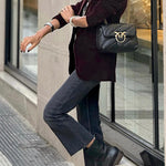 Gold velvet solid color casual suit cardigan