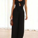 Vrinda Pocketed Adjustable Tie Smocked Back Jumpsuit