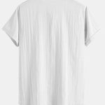 Short Sleeve Linen Look Polo Collar Shirt