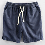 Geometric Jacquard Textured Cuban Shirt & Linen Cotton Blend Shorts