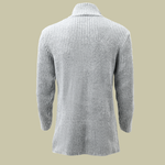 Men's Fashion Stand Collar Solid Striped Long Sleeve Mid-length Knit Cardigan