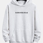 Faith Over Fear Print Relax Fit Hoodie