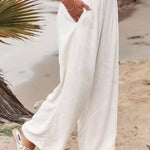 Fresh Air Linen Blend Pocketed Smocked Pants