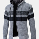 Striped Zip Up Hooded Sweater