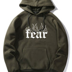 Gothic Flame Print Hoodie