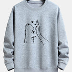 Cat High-Five Print Relax Fit Sweatshirt