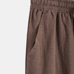 Short Sleeve Geometry Textured Cuban Shirt & Linen Cotton Blend Cropped Pants
