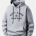 Dirty Hands Clean Money Print Relax Fit Hoodie
