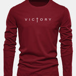 Long Sleeve Victory Slogan Print Cotton T-Shirt