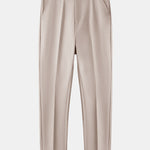 Textured Color Block Knit Polo & Slim Fit Tapered Trousers