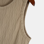 3 Pieces Wave Jacquard Textured Tank Top