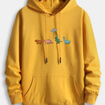 Cartoon Dinosaur Print Cotton Hoodie