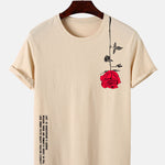 Slogan Rose Print T-Shirt