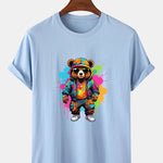Splash Colorful Bear Print T-Shirt