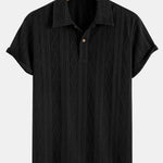 Knitted Geometric Rhombus Jacquard Polo