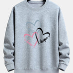 Heart Slogan Print Relax Fit Sweatshirt