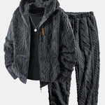 Geometric Jacquard Teddy Hoodie & Geometric Jacquard Pants