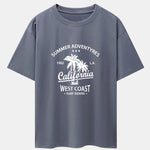 California Palm Tree Print Drop Shoulder Oversize T-Shirt