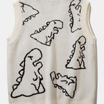 Dinosaur Print Knit Sweater Vest