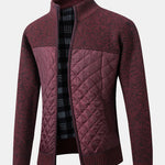 Quilted Patchwork Zip Up Sweater