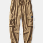 Faith Over Fear Print Relax Fit Hoodie & Drawstring Corduroy Cargo Jogger Pants