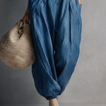 Women's Casual Blue Denim-look Sleeveless Jumpsuit With Culottes