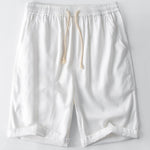 Short Sleeve Half Button Fly Henley Collar Shirt & Linen Cotton Blend 11" Shorts