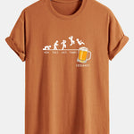 Regular Fit Beer Weekly Evolution Print Cotton T-Shirt