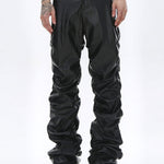 Ruched PU Leather Pants