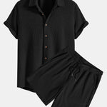 Waffle Button Up Shirt & Shorts