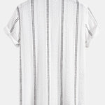 Geometric Striped Jacquard Button Up Shirt