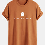 Regular Fit Spooky Season Ghost Print Cotton T-Shirt