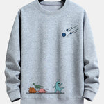 Dinosaurs Avoid Meteorites Print Relax Fit Sweatshirt