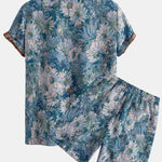 Painted Floral Jacquard Cuban Shirt & Shorts