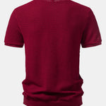 Short Sleeve Waffle Ribbed Hem T-Shirt