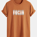 Regular Fit Focus Slogan Print Cotton T-Shirt