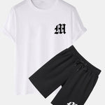 Letter Print T-Shirt & Shorts