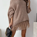 Margovil V Neck Drop Shoulder Slouchy Pullover Sweater