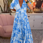 Catrisa™ | Floral Print V-neck Pocket Dress