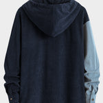 Relax Fit Colorblock Corduroy Hooded Shirt