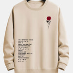Rose Slogan Print Relax Fit Sweatshirt