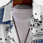 Paisley Print Button Up Shirt #Random Pattern Design# & Shorts