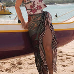 One Shoulder Sleeveless Floral Print One-piece Swimsuit