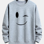 Smiley Face Print Relax Fit Sweatshirt