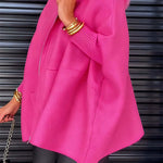 Margovil Dolman Sleeves Zipper Up Pocketed Jacket with Faux Fur Hood